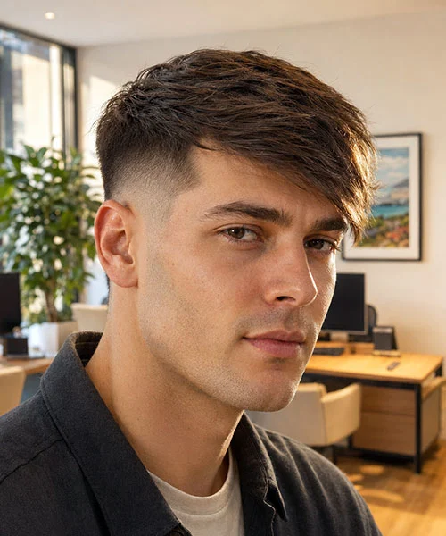 Side Swept Fringe with Mid Fade