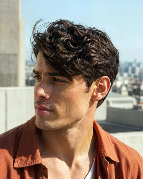 Wavy Side Swept Fringe