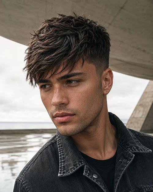 Spiky Side Swept Fringe