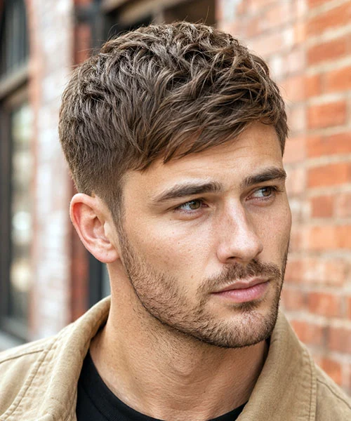 Textured Side Swept Fringe