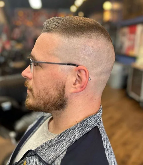 High and tight buzz cut for men, military fade haircut
