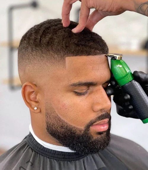 High fade haircut for Black men, bold high fade