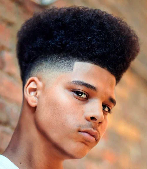 High top fade haircut for Black men, flat top fade