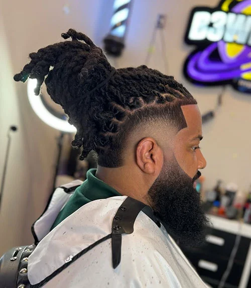 Dread fade haircut for Black men, locs with fade