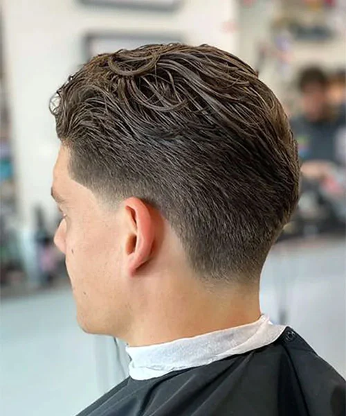 Low Fade Taper with Slick Back