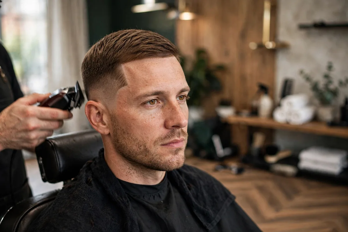 Collage of the 30 best mens haircuts for 2026 — haircuts for men including fades, crops, quiffs, and classic styles