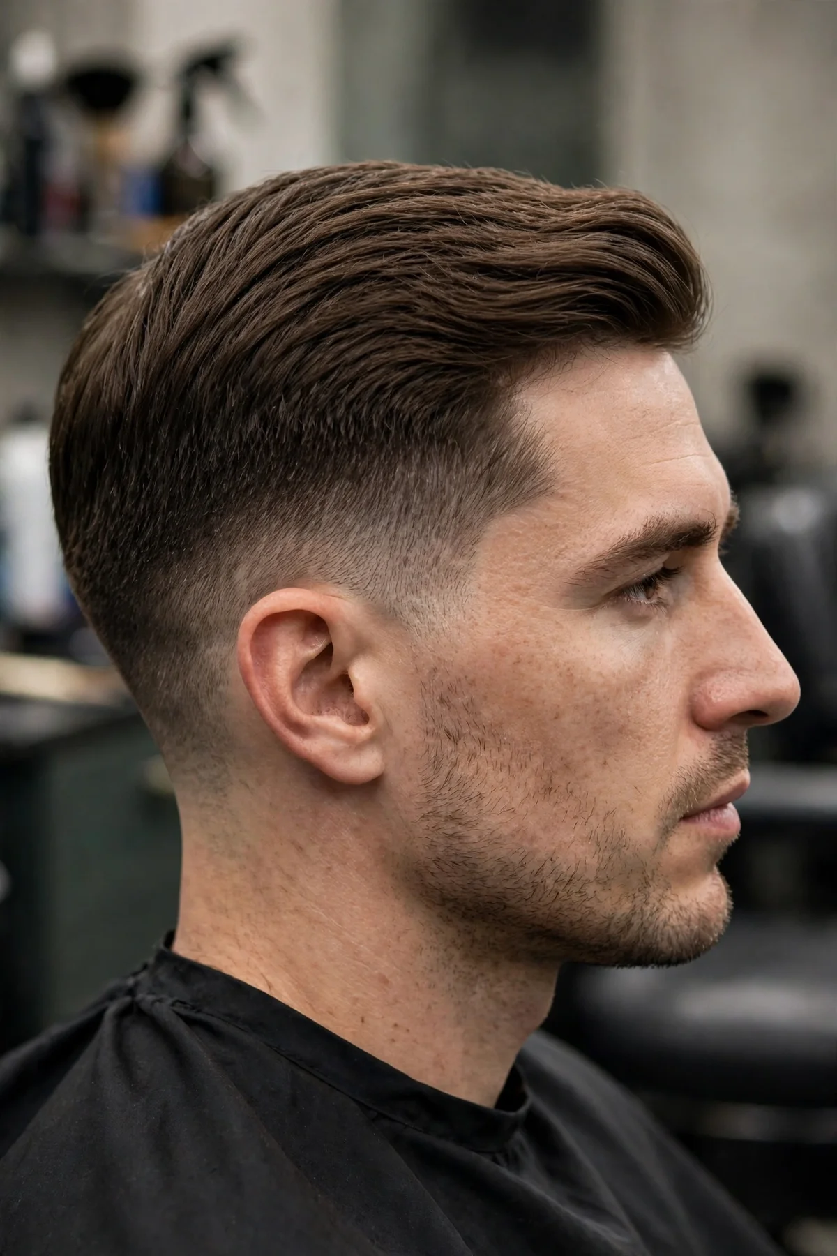 Classic taper haircut for men with neat tapered sides and a clean side-parted top, one of the most timeless taper haircuts for men