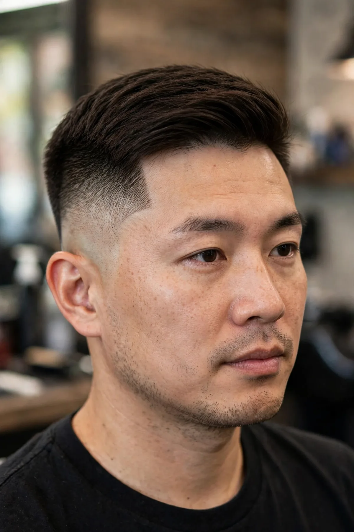 High fade haircut for men with voluminous top, bold mens haircuts