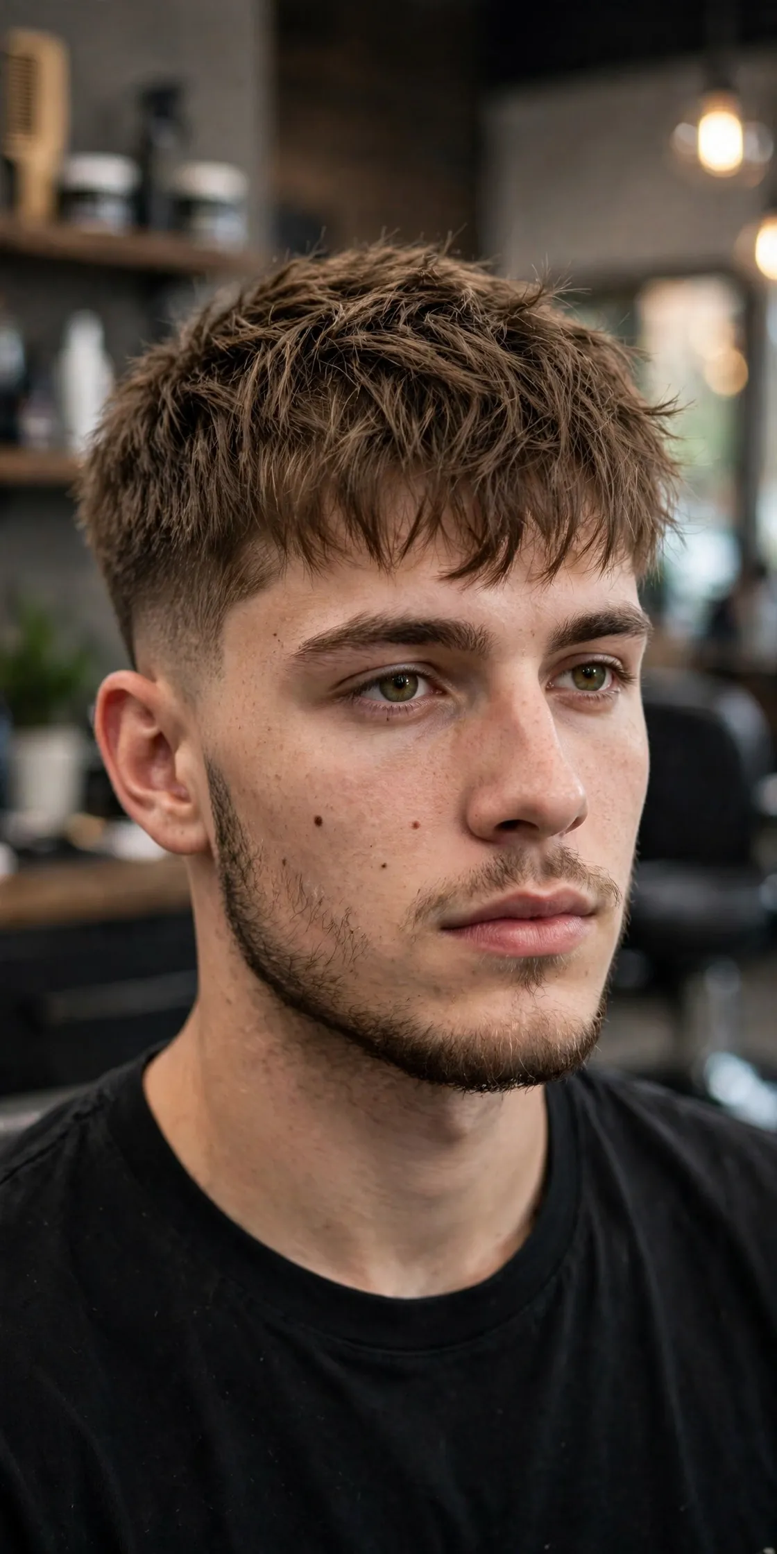 Textured crop with mid fade for men, a cool choppy modern mens fade haircut