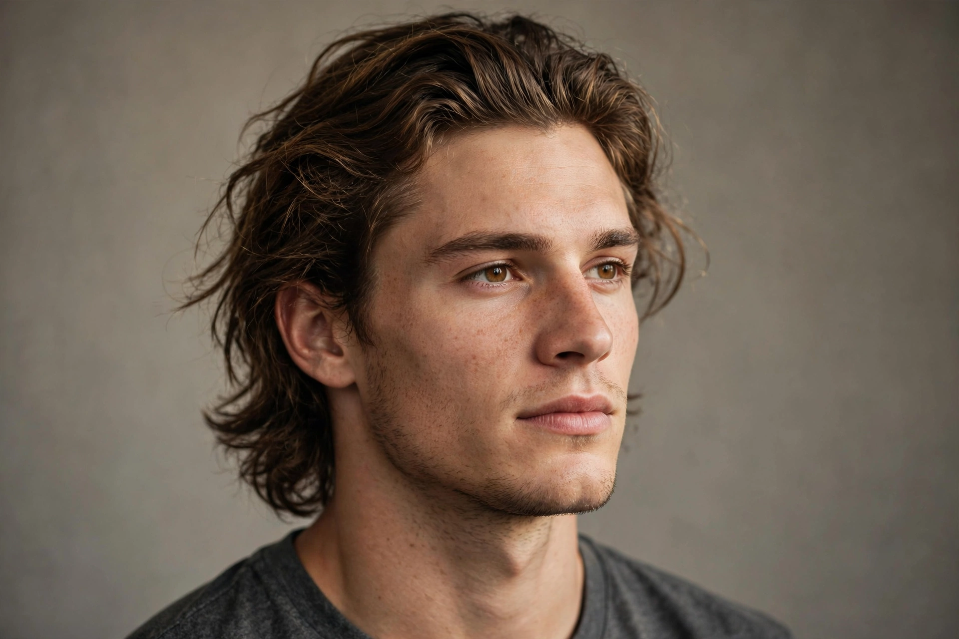Medium-long messy bro flow pushed back