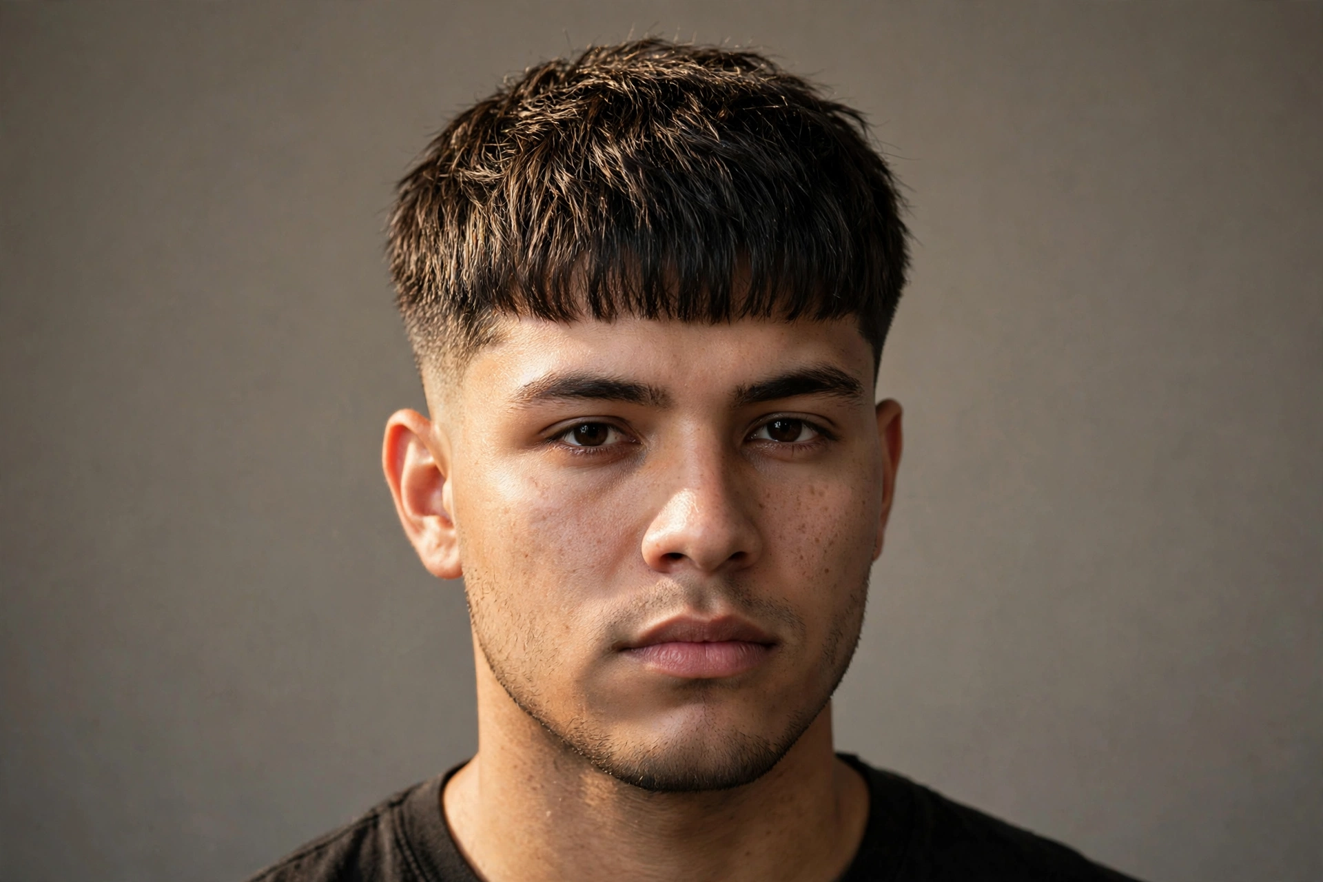 Messy Edgar with cropped fringe and fade