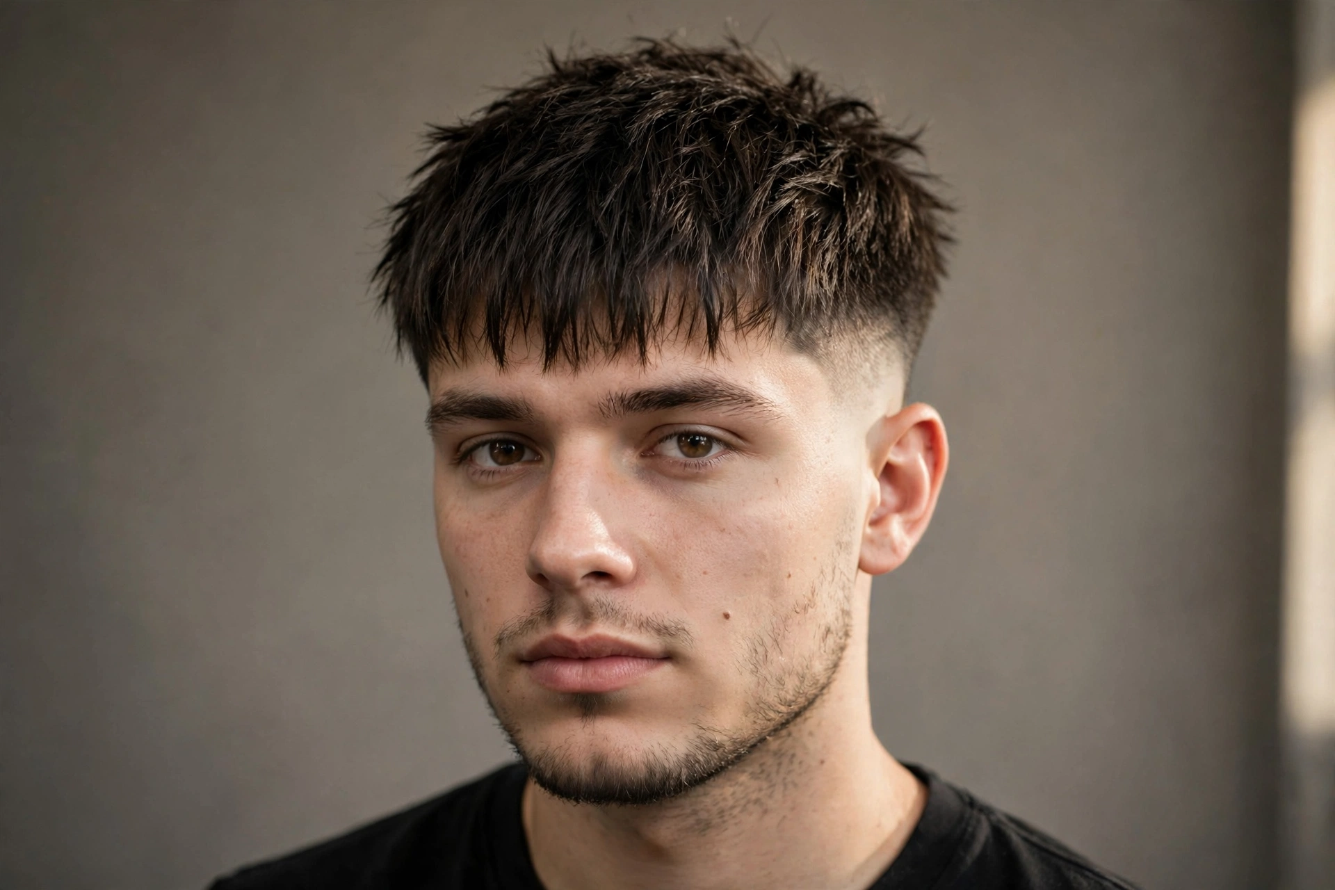 Choppy messy French crop with fade