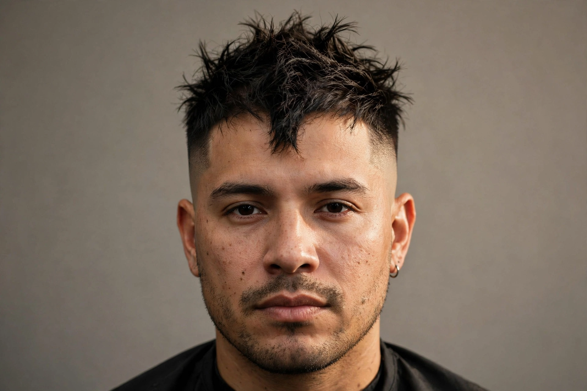 Narrow messy mohawk with faded sides