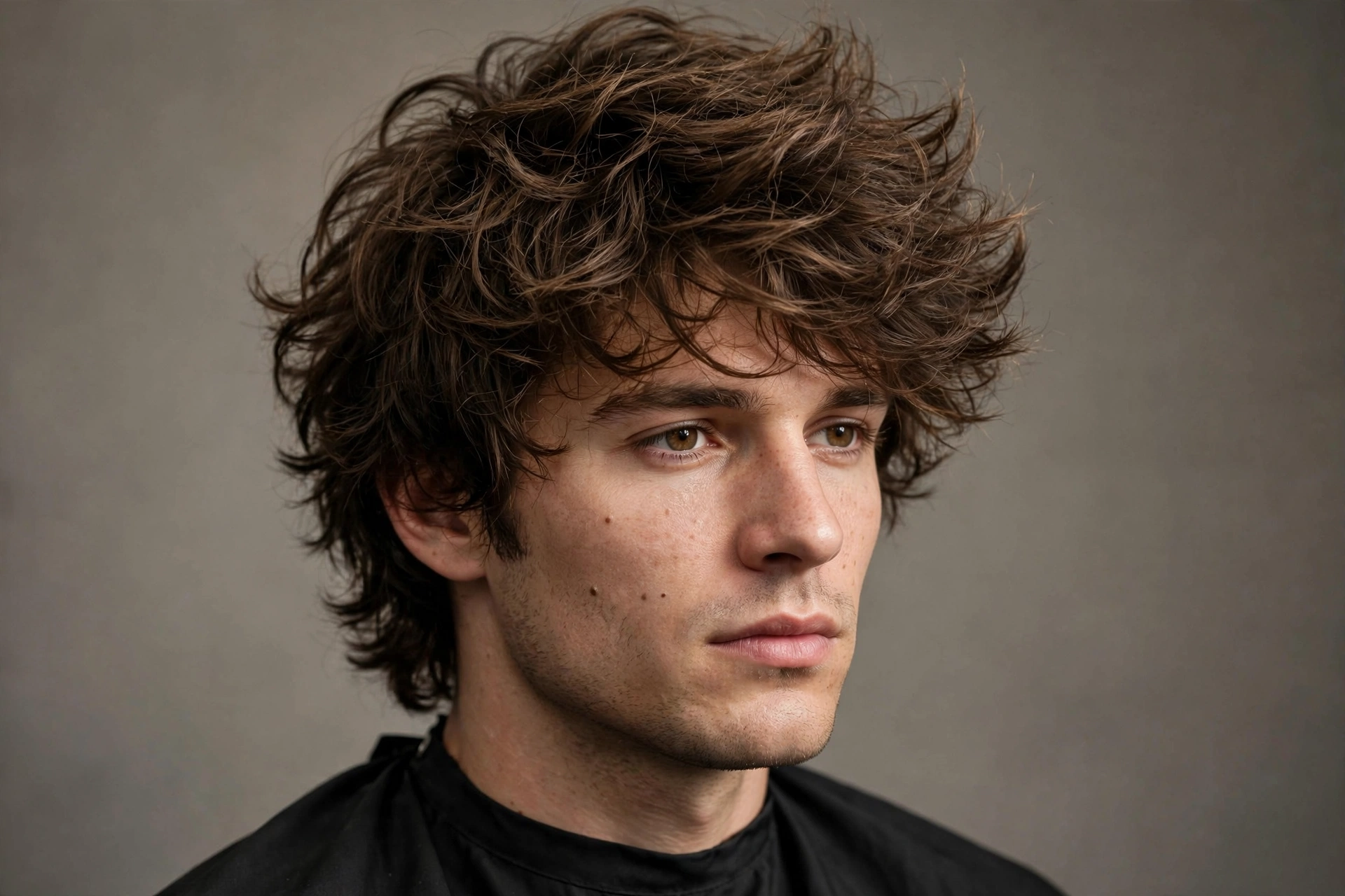 Voluminous messy thick hair
