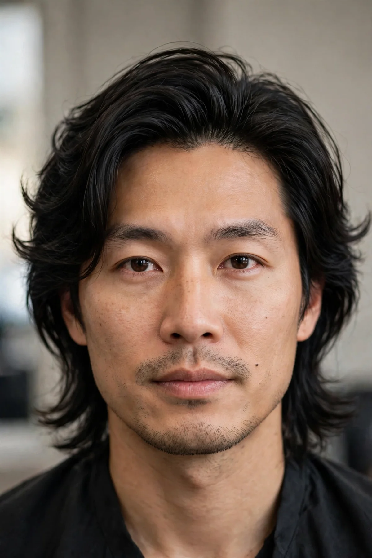 Layered flow haircut for men with long layers adding volume and movement to the hairstyle