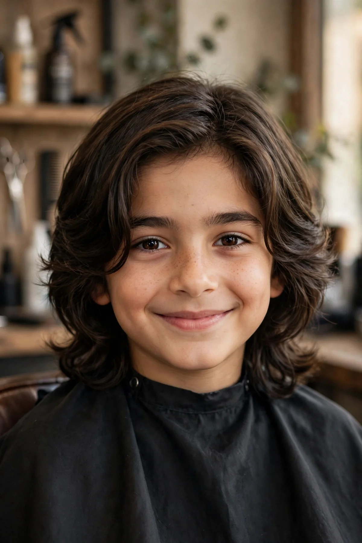 Face-framing long layers boys haircut with shorter front pieces and long flowing back