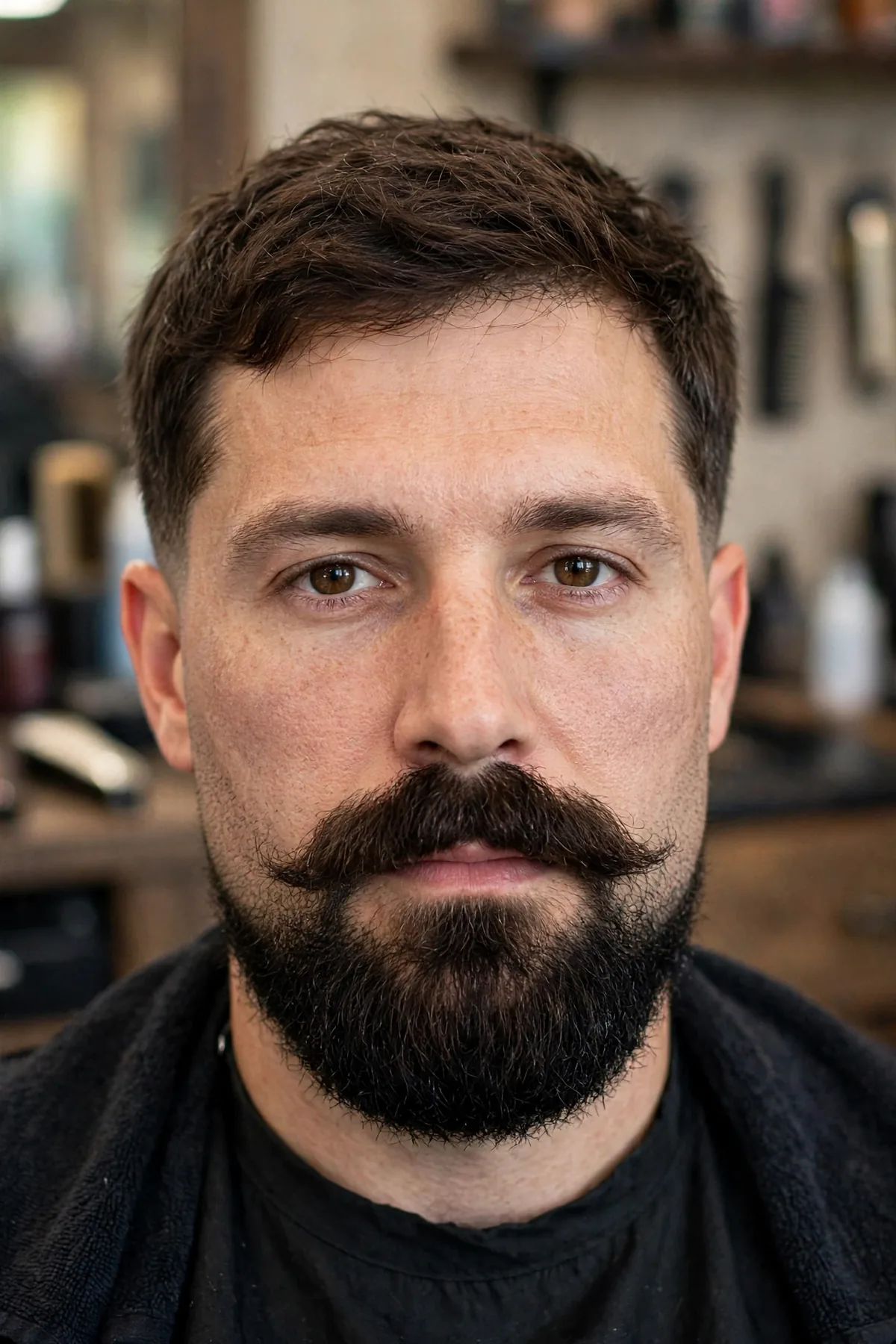 Beard fade designed for patchy cheeks with faded thin areas and full chin beard