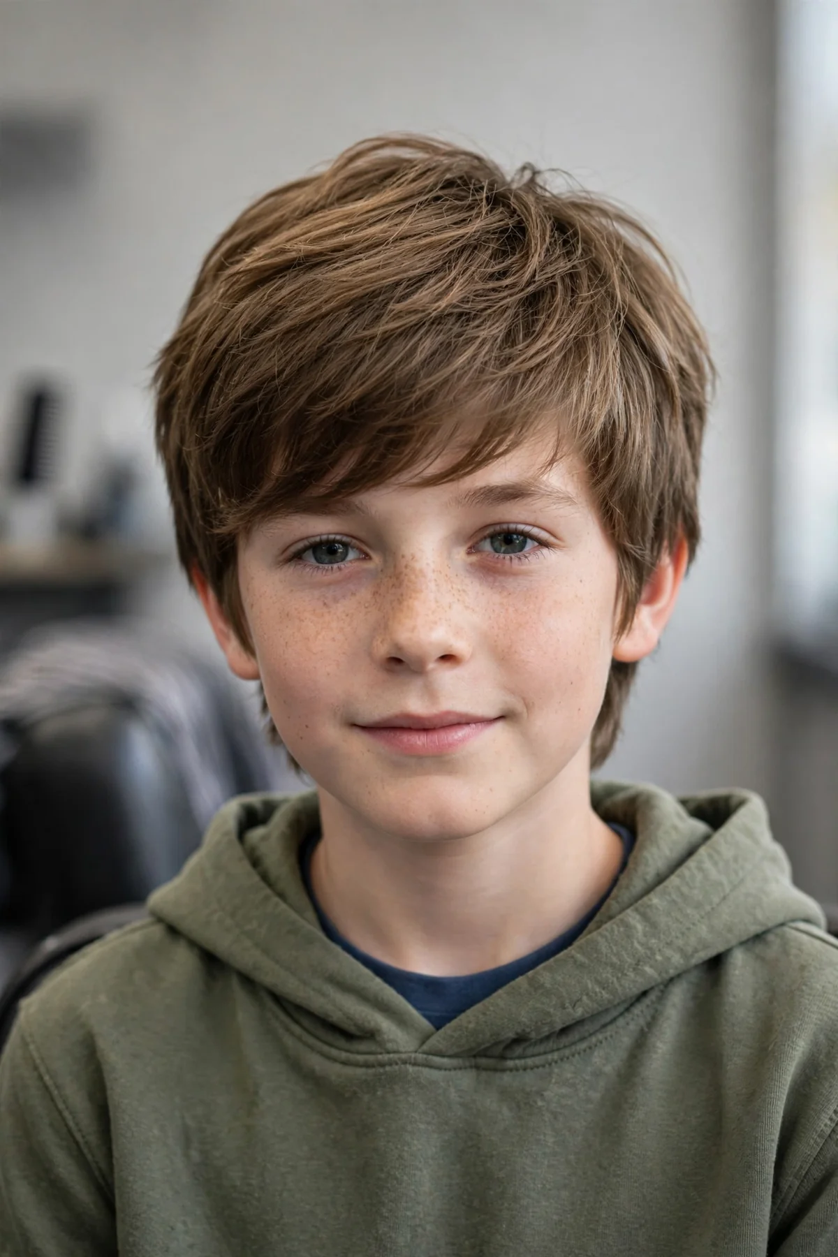 Shaggy top boys haircut with tapered sides — relaxed shaggy layers on top with tapered sides