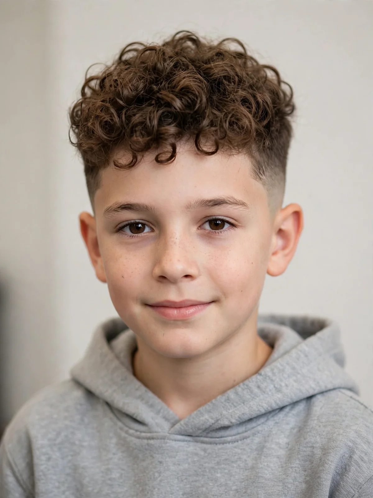 Curly top undercut boys haircut — defined curls on top with short undercut sides