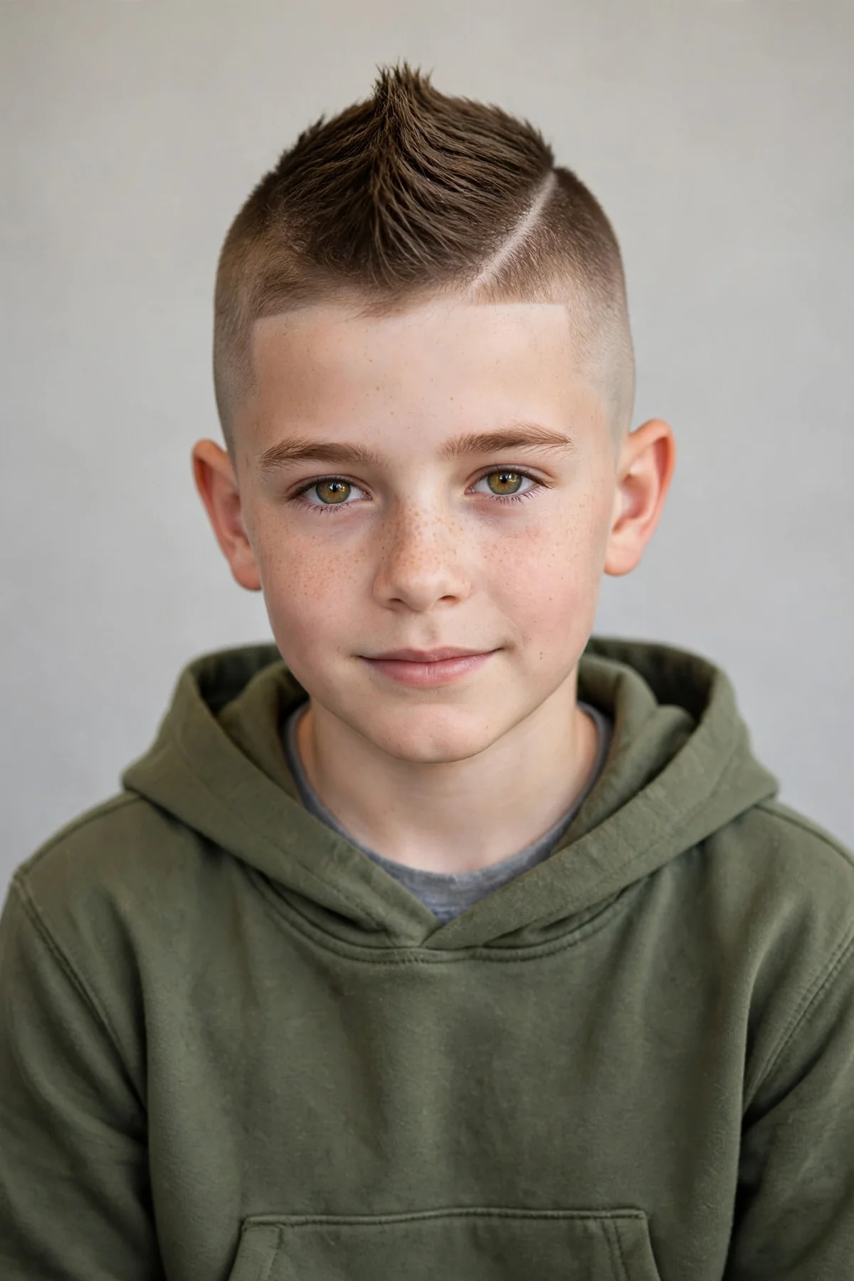 Mohawk boys haircut with faded sides — bold mohawk strip with clean faded sides