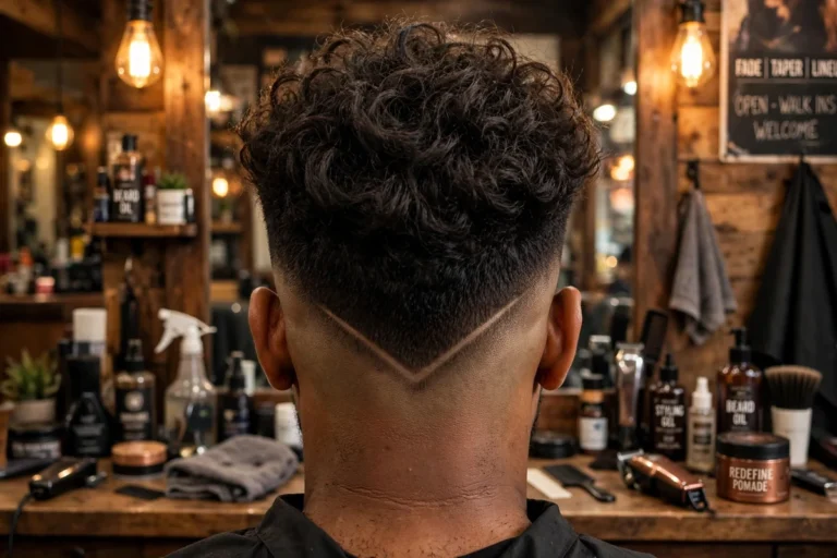 30 best v haircut for men styles — collage concept of V-shaped nape haircuts from behind