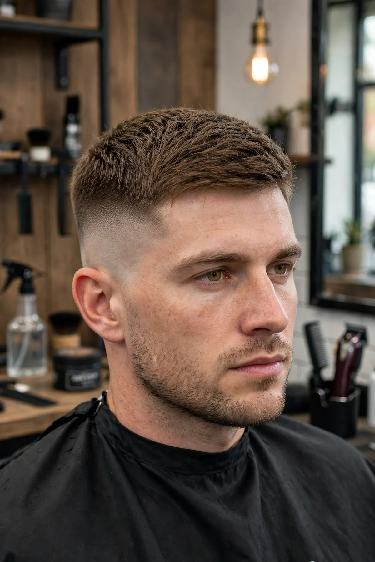 High and tight haircut for thick hair men with thinned textured top and tight sides