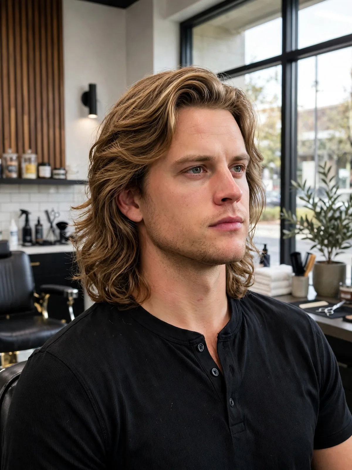 Joe Burrow long wavy hair — flowing long waves, a throwback Burrow hairstyle for men