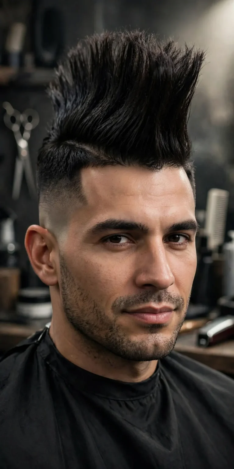 Featured image of a man with a bold classic mohawk haircut and faded sides, men's mohawk hairstyle inspiration