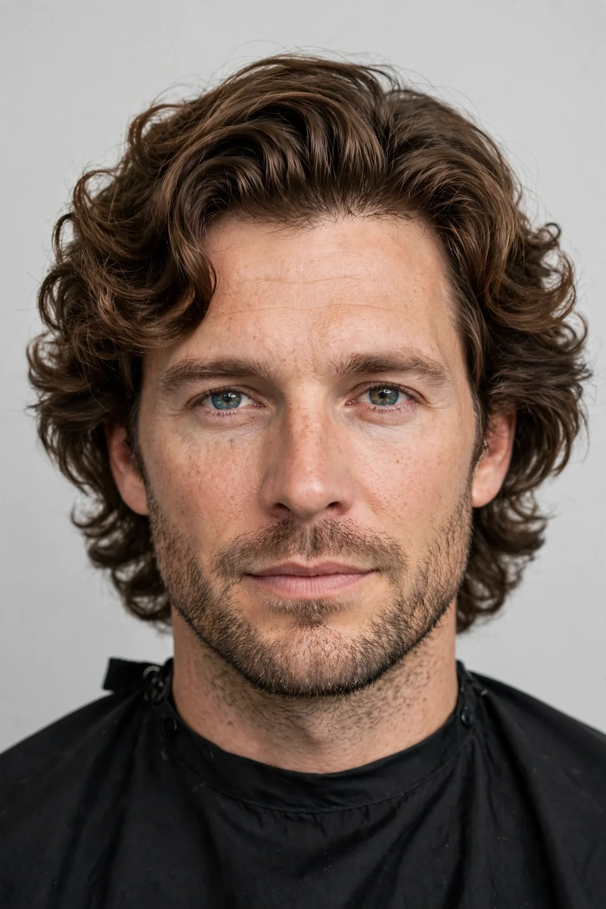 Body wave perm haircut for men with soft voluminous waves