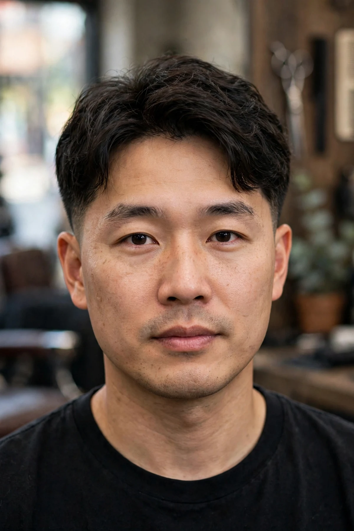 Shadow fade haircut with soft dark blend and natural finish