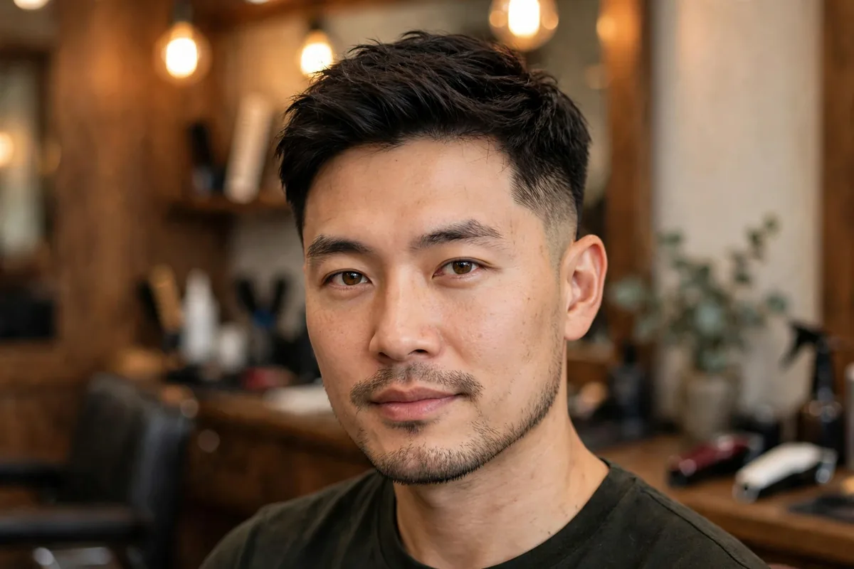 Preppy taper old money haircut men — clean taper fade with a neat collegiate top