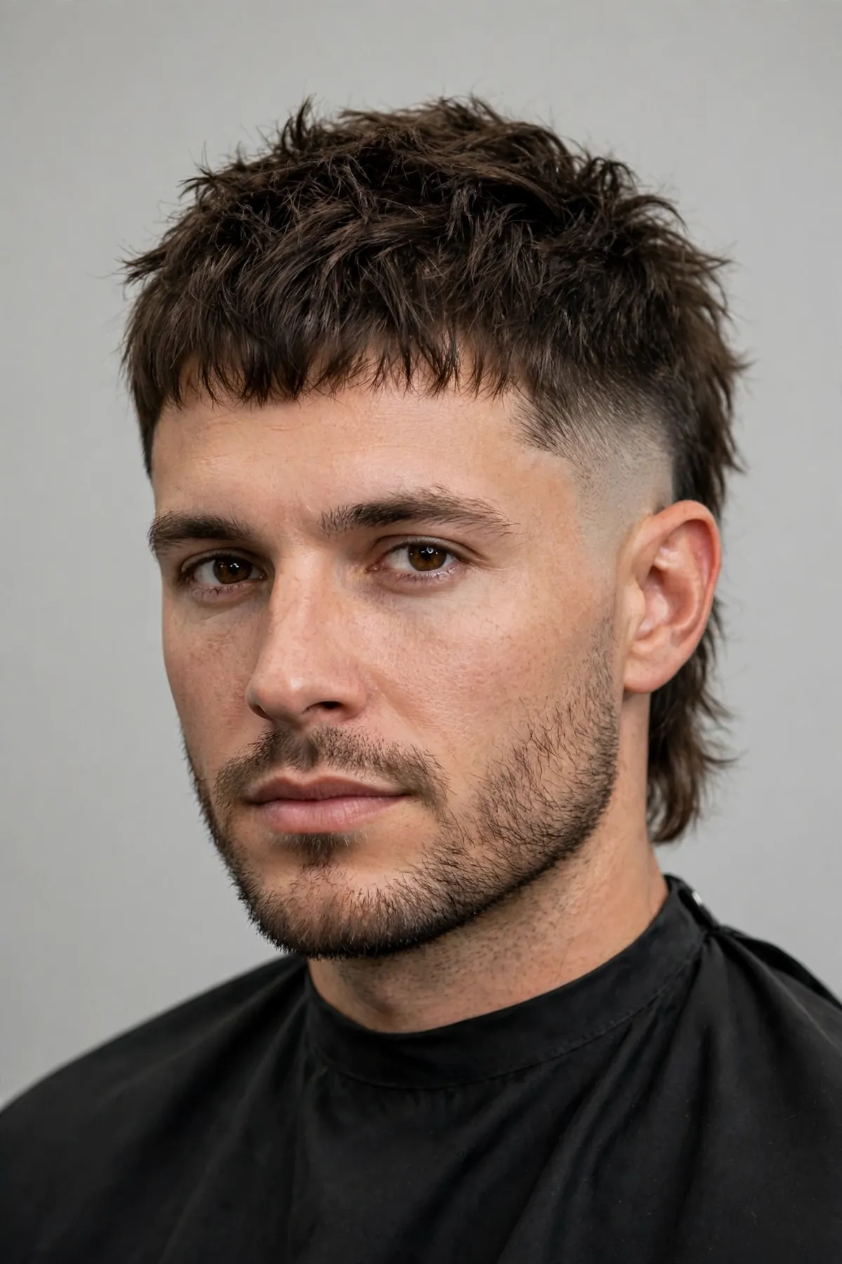 Mid skin fade with a French crop — blunt textured fringe over a smooth mid skin fade, a European-style fade haircut for men