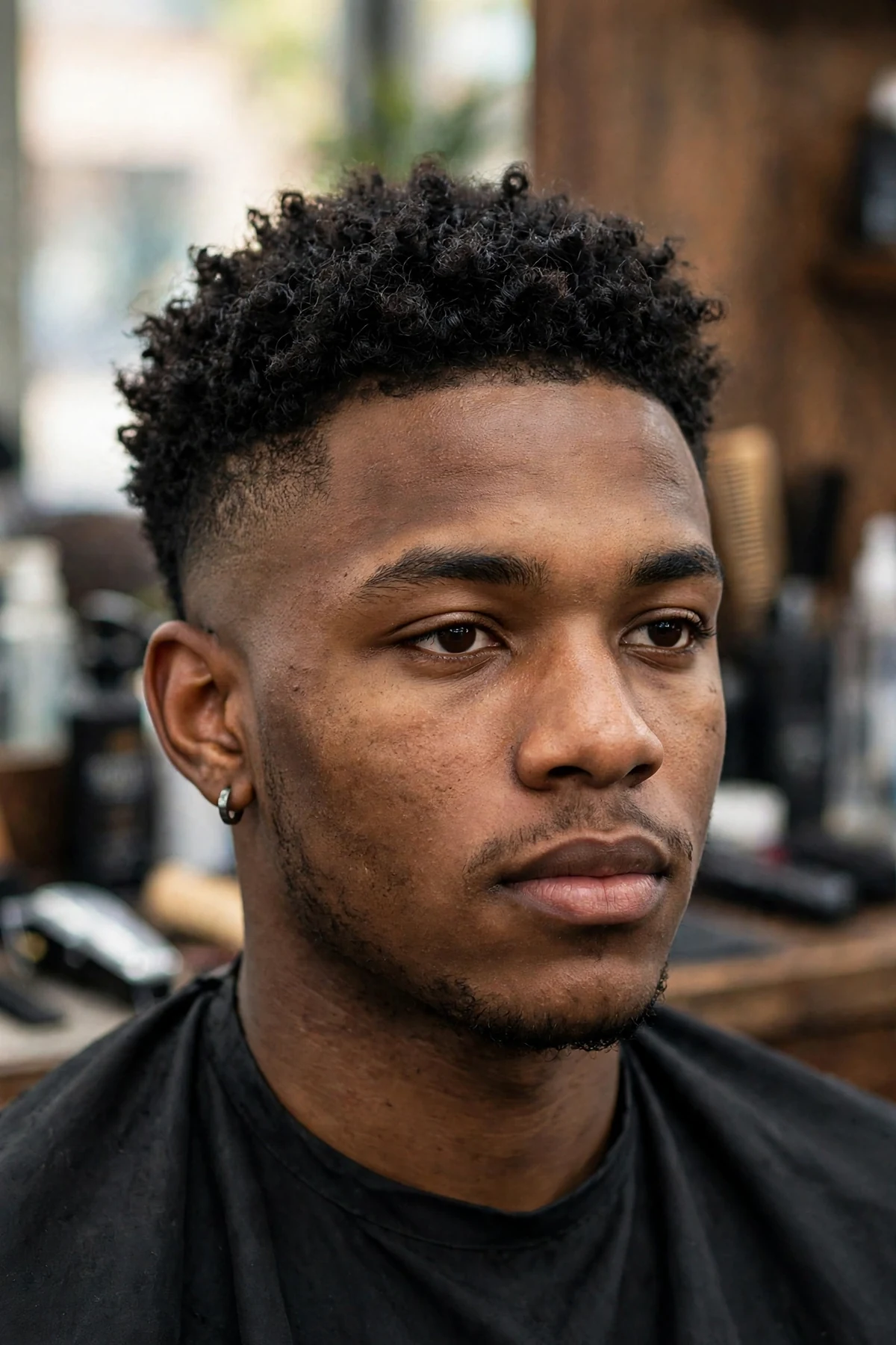 Temple fade haircut with fade only at the temples