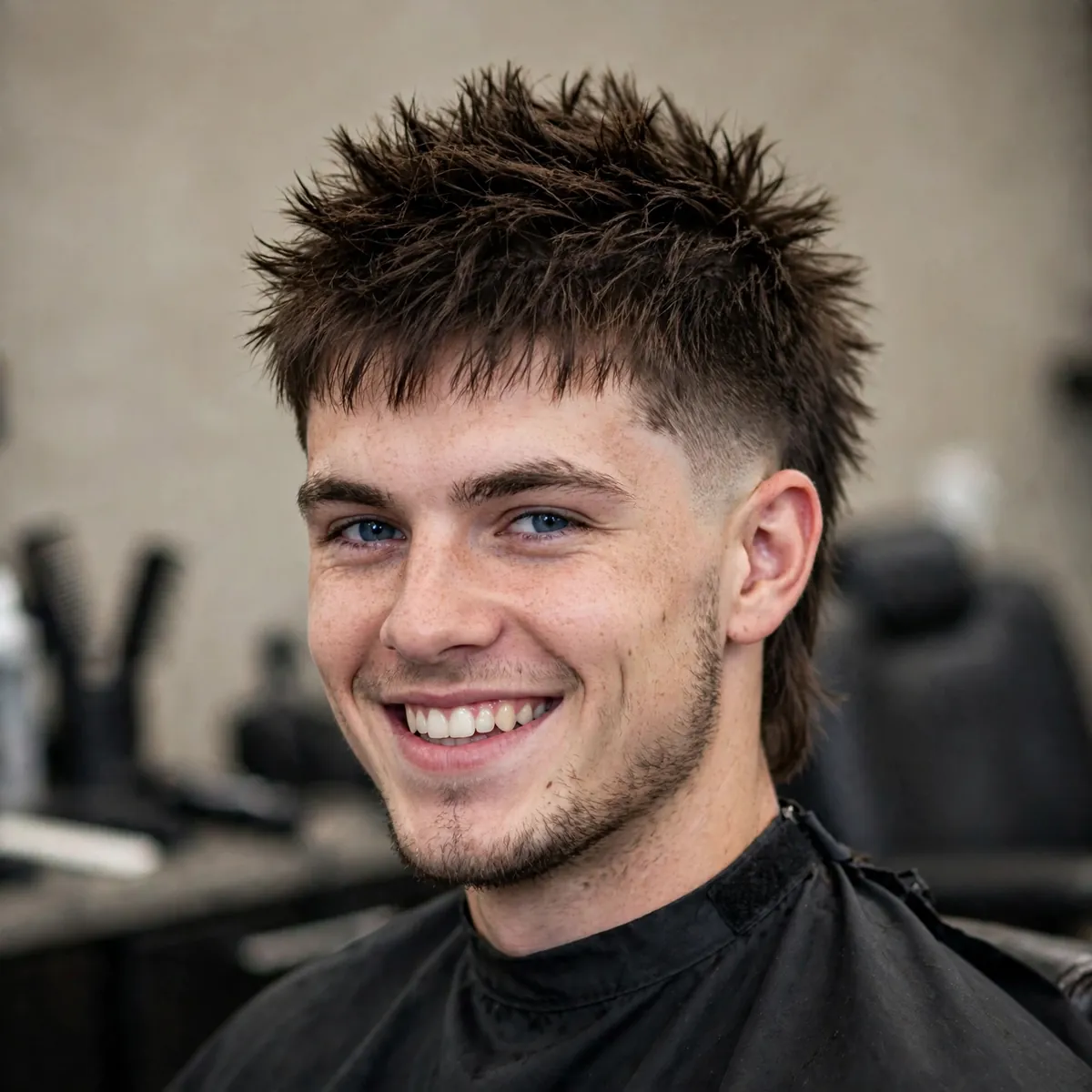 High skin fade with a slick back — glossy swept-back hair over a high skin fade, a dapper fade haircut for men