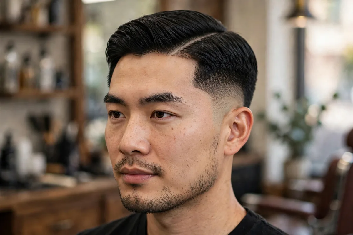 Fine-hair side part old money haircut men — neat side part adapted for thinner hair