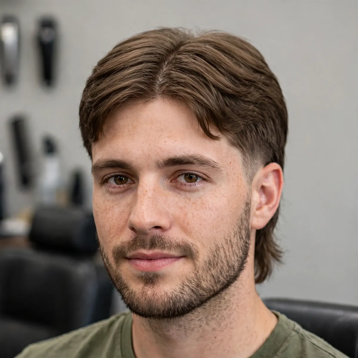 Skin taper fade with a side part — subtle fade to skin at the sideburns with a classic side part, a refined skin fade for men