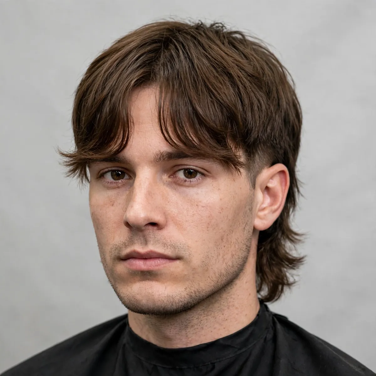 Skin fade with a modern mullet — faded sides with a textured front and longer back, a bold skin fade haircut for men