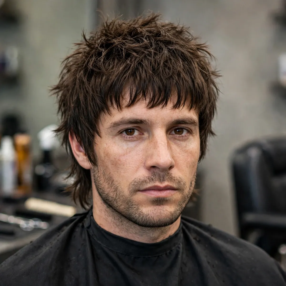 Skin fade blended into a full beard — seamless fade from sideburns into a groomed beard, a rugged skin fade for men