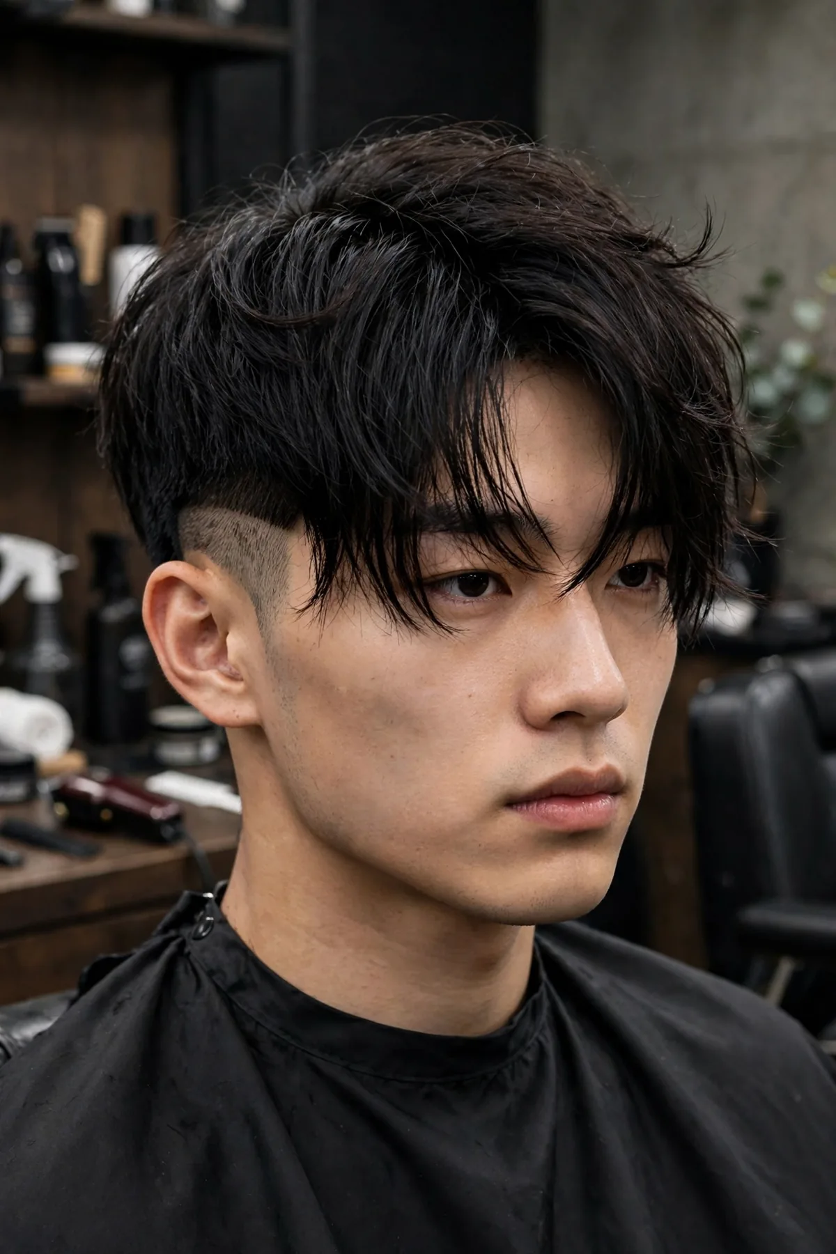 Disconnected two block haircut — dramatic contrast between the long top and short sides, an edgy men's two block haircut